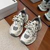 2025 autumn new Internet celebrity explosion mesh silver double thick sole heightening leisure sports dad shoes tide