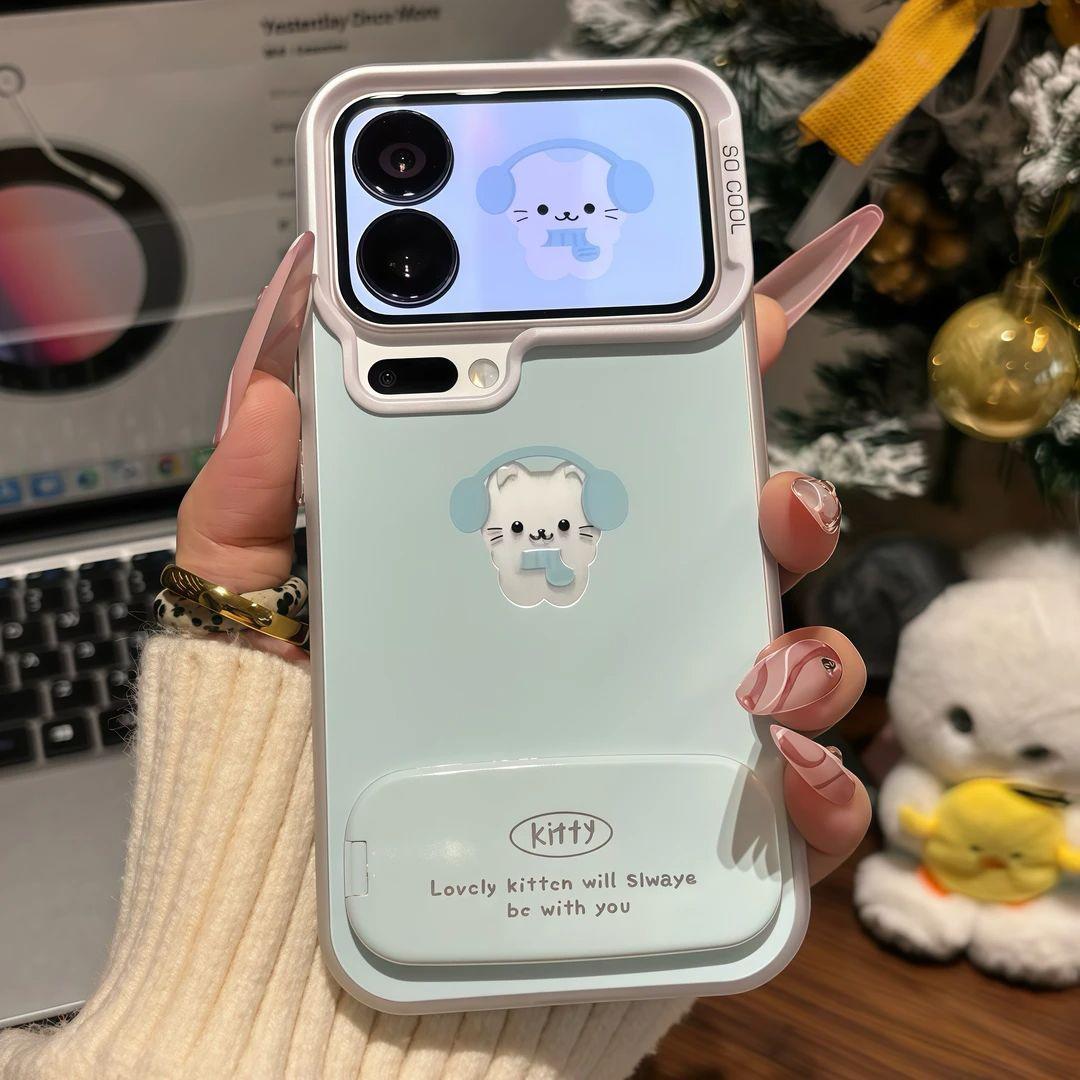 Headphones kitten for Apple 17/16 Pro cute fun iPhone phone case apple 17promax