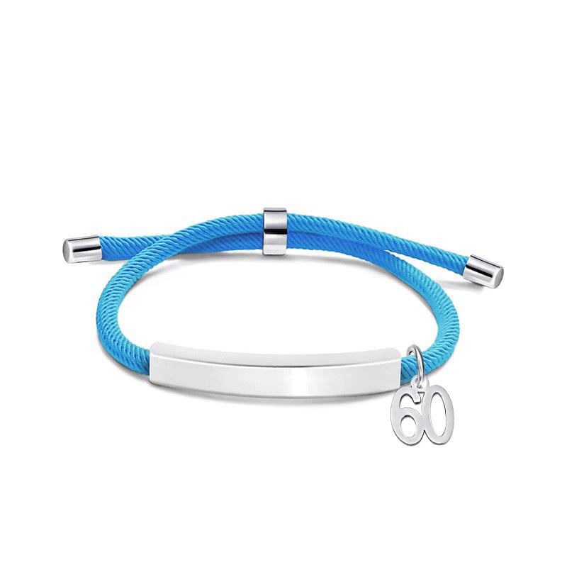 Multi-color Engravable Stainless Steel Bracelet with Number 16 Charm
