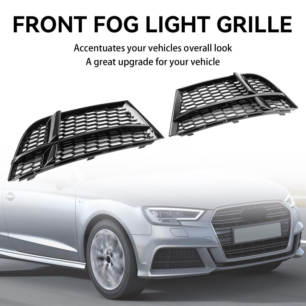 Front Fog Light Cover Bezel Grille Grill 8V3807681AE 8V3807682Q Fit A3 8V S-LINE 2017-2019