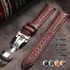 16/17/18/19/20/22/24mm Crocodile Pattern Design Leather Watchbands with Butterfly Buckle Men Women Watch Band Watch Accessories