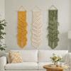 Handwoven Macrame Hat Rack Bohemian Style with Tassel Wall Hanging Cap Holder Wall-Mounted Handmade Cap Hanger Wall Mounted
