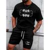 European Size Men'S Summer Casual Sports Featuring a Stylish And Versatile Dog Bone Paw Print Design, Including a Comfortable Short-Sleeve T-Shirt