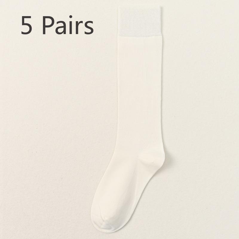5 Pairs of Men's Autumn and Winter Cotton Boneless Plus Long and Knee Warm Calf Socks