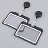 Retractable ID Card Holder Lanyard, Transparent Plastic Badge Reel Clip for Office Work ID Badges, Keychain, School Card