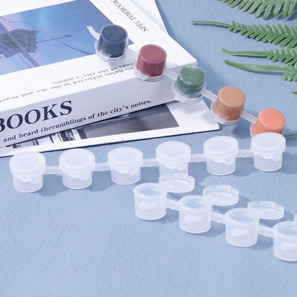 6/8 Connected Pots Pigment Strips 2ml/3m/5ml Empty Paint Cups Pigment Container  Painting Supplies