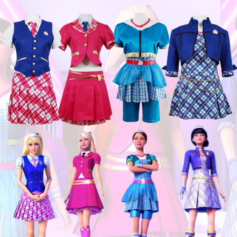 Barbie Charm Princess Academy Cosplay Costume Sofia Hailey Campus Outfit