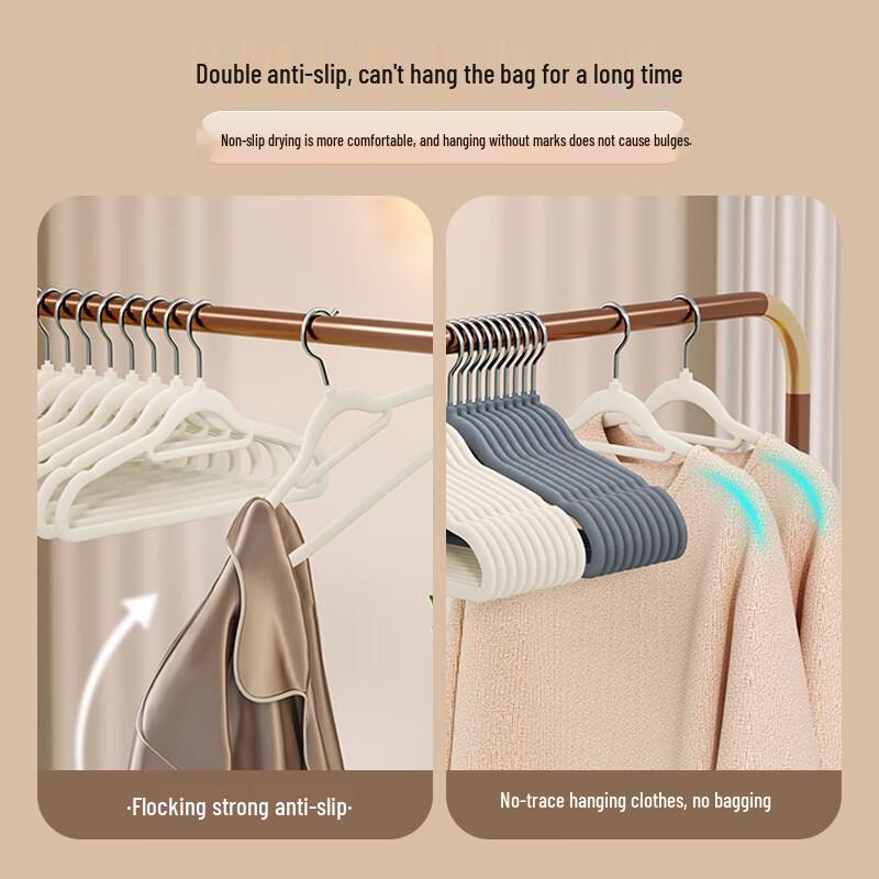 Vilscijon Thickened Flocked Non-Slip Hangers