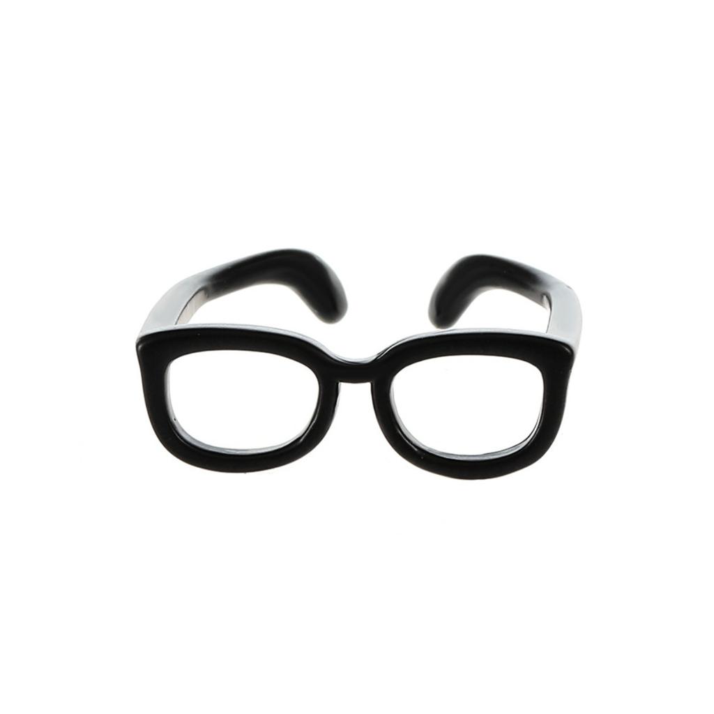 Kreativer Mini-Brillenförmiger Offener Ring Lustiges Neuheits-Sonnenbrillen-Design Verstellbarer Statement-Ring für Paare