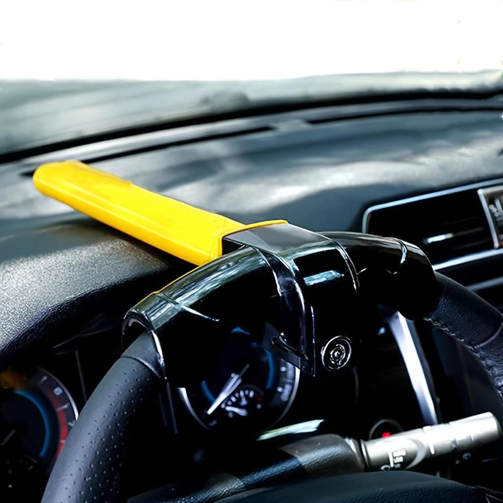 Universal Car Steering Wheel Anti-Theft Lock - Car Anti-Theft Device, Car Security Lock, Made of Durable Carbon Steel, Anti-Picking, Comes with Key