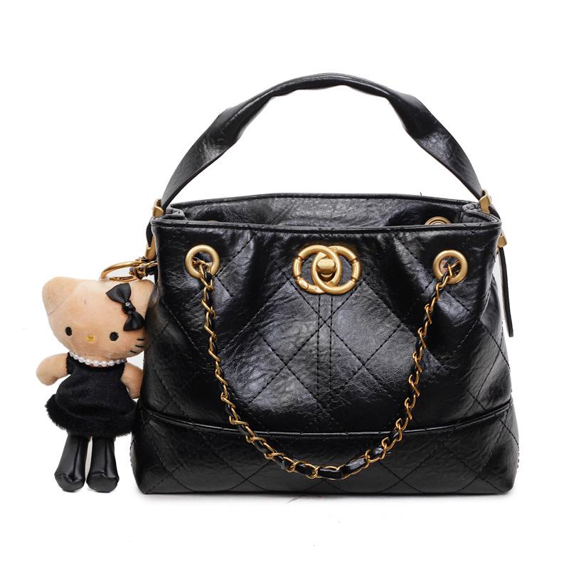 

Women s Large Capacity Textured Shoulder Bag - Versatile Autumn/Winter Fashion Crossbody Tote Small чорний