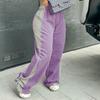Women's Fashionable Color Blocked Elastic Waistband Versatile Straight Leg Casual Sweatpants Pants