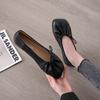 2025 Spring and Autumn New Flat-soled Maternity Shoes Comfortable Nurse Big Head Non-slip Square Head Casual Internet Celebrity Soft Leather Single Sh