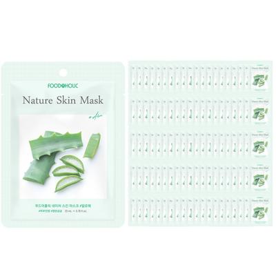 (100 Sheets) Foodaholic Nature Skin Aloe Mask Pack, 1 Pack, 100 Pieces