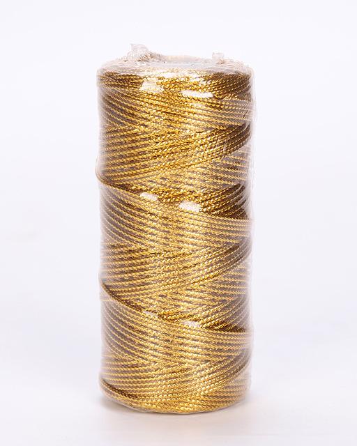 1,5 mm 100 m Seil Gold Silber Kordel Geschenkverpackung Schnur für Schmuckherstellung Lanyard Faden Kordel DIY Armband Weihnachten Home Decor