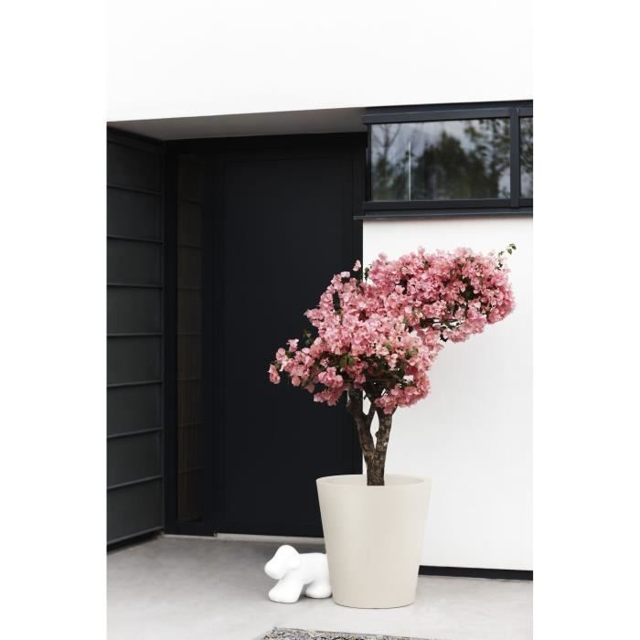 ELHO Flower Pot Pure Straight Round 50 - Linen White - Ø 49.5 X H 51 Cm - 100% Recycled