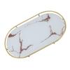 Bathroom Storage Tray Light Luxury Decorative Golden Texture Oval Bathroom Organiser Tray for Soap Towel Paper Napkins Jewellery Makeup
