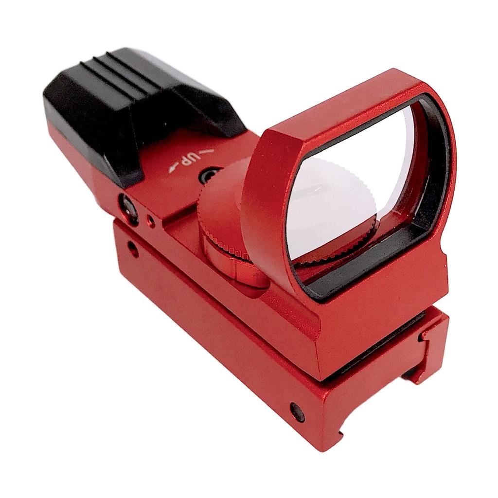 ChaosAirsoft Open-Type Dot Sight, 4 Reticle Types X 2 Colors, 5 Brightness Levels, Compatible with 20mm Rails (Red)