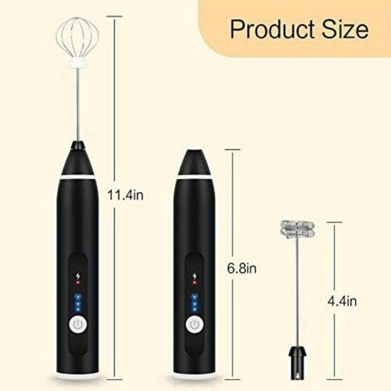 USB Powered Electric Milk Frother with 3 Speed Settings Cordless Operation, Powerful Motor Stainless Steel Whisks for Coffee, Latte,Cappuccino, Matcha