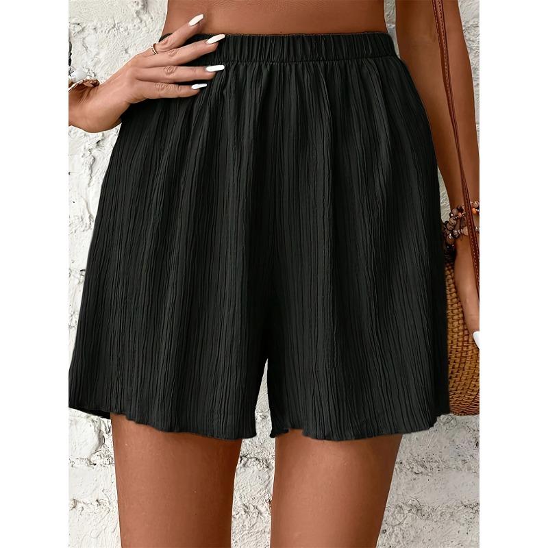 Damen Hohe Taille Einfarbige Shorts Frühling Sommer Mode Hose Dame Lässiges Outfit Kurze Hosen Strand Einfache Kleidung