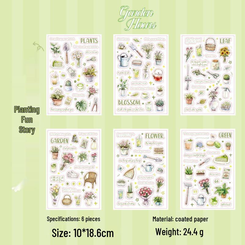 Yu Xian Life: Wandering Collection - Retro Journal Collage Stickers, 6 Sheets, 4 Styles