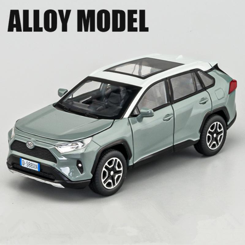 

1/32 Toyota RAV4 SUV Модель автомобиля из литого металла Игрушечные внедорожники Моделирование моделей автомобилей Звук и свет Коллекция Детский подарок серый