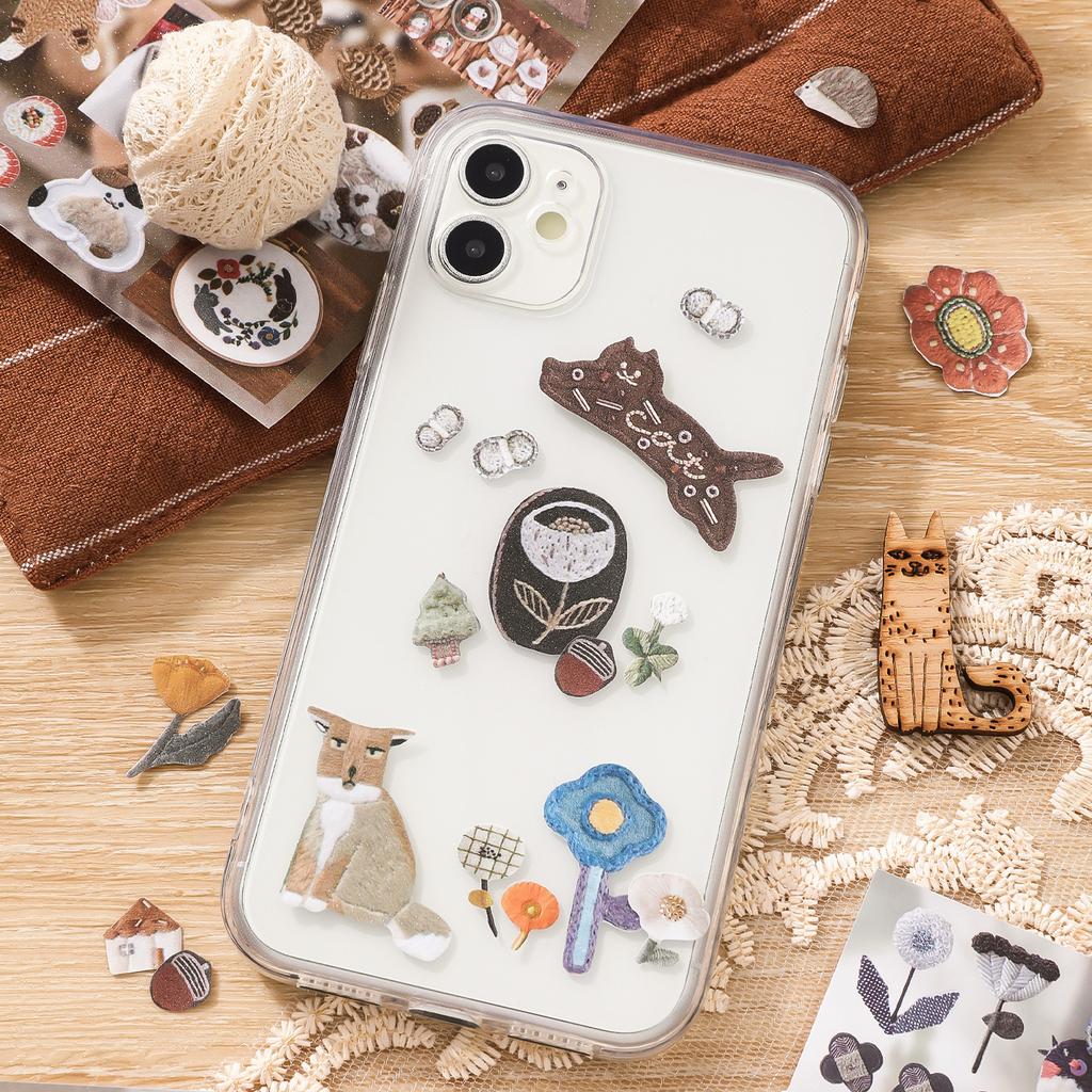 30Sheets/Book Japanese Embroidery Stickers For DIY Scrapbooking Journal Phone Case Laptop Decoration Kawaii Iron On Patches