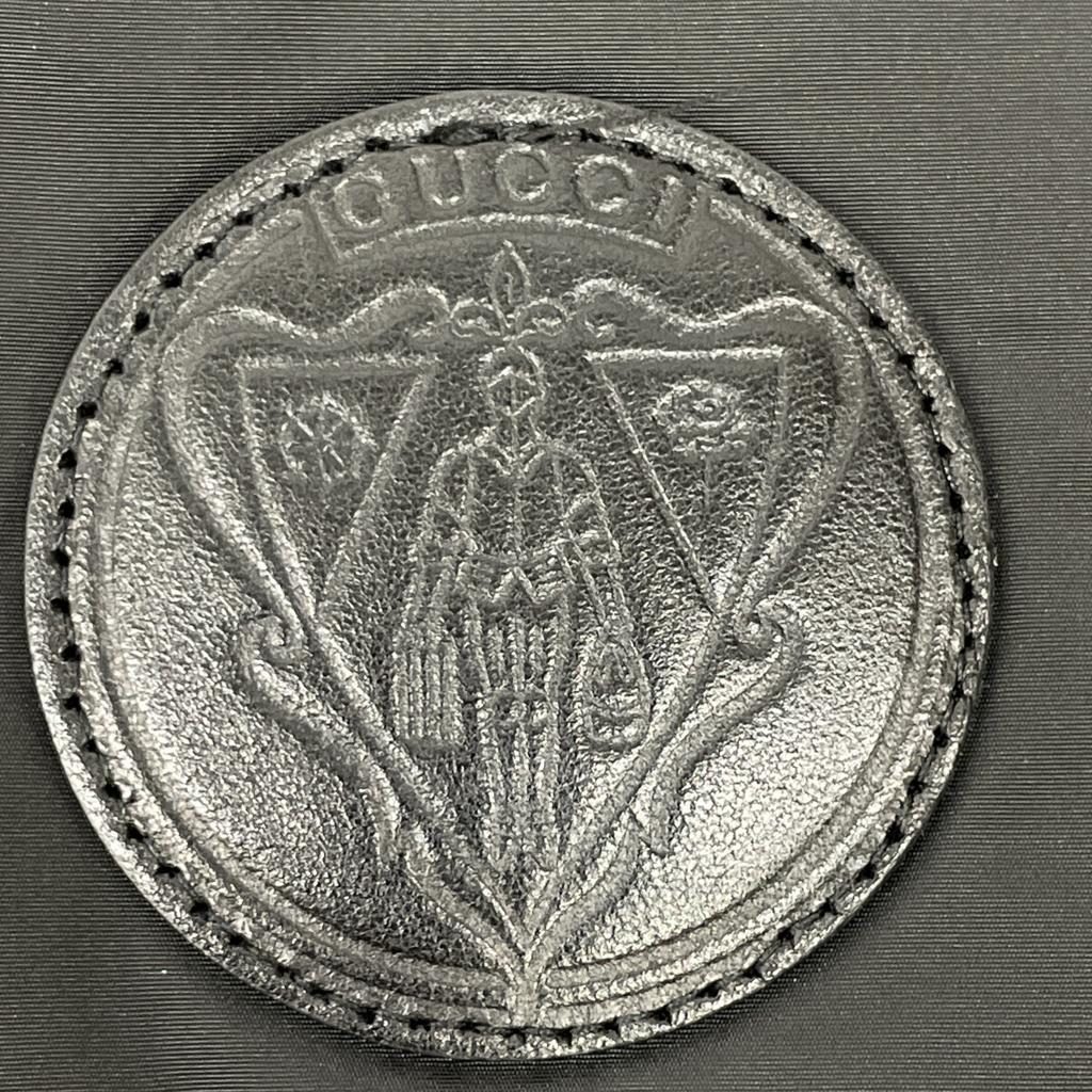 Gucci 429854 16 Years Black Leather Logo Patch Down Jacket Jacket 36 blackUsed