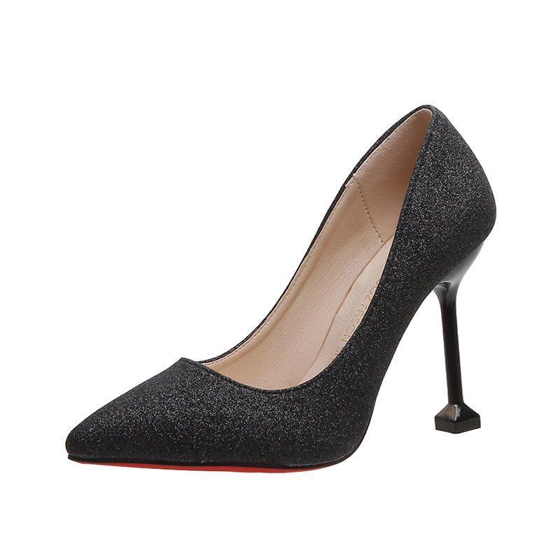Wedding shoes women's new bridal shoes sequined versatile dress high heels stiletto low heels wedding shoes crystal shoes