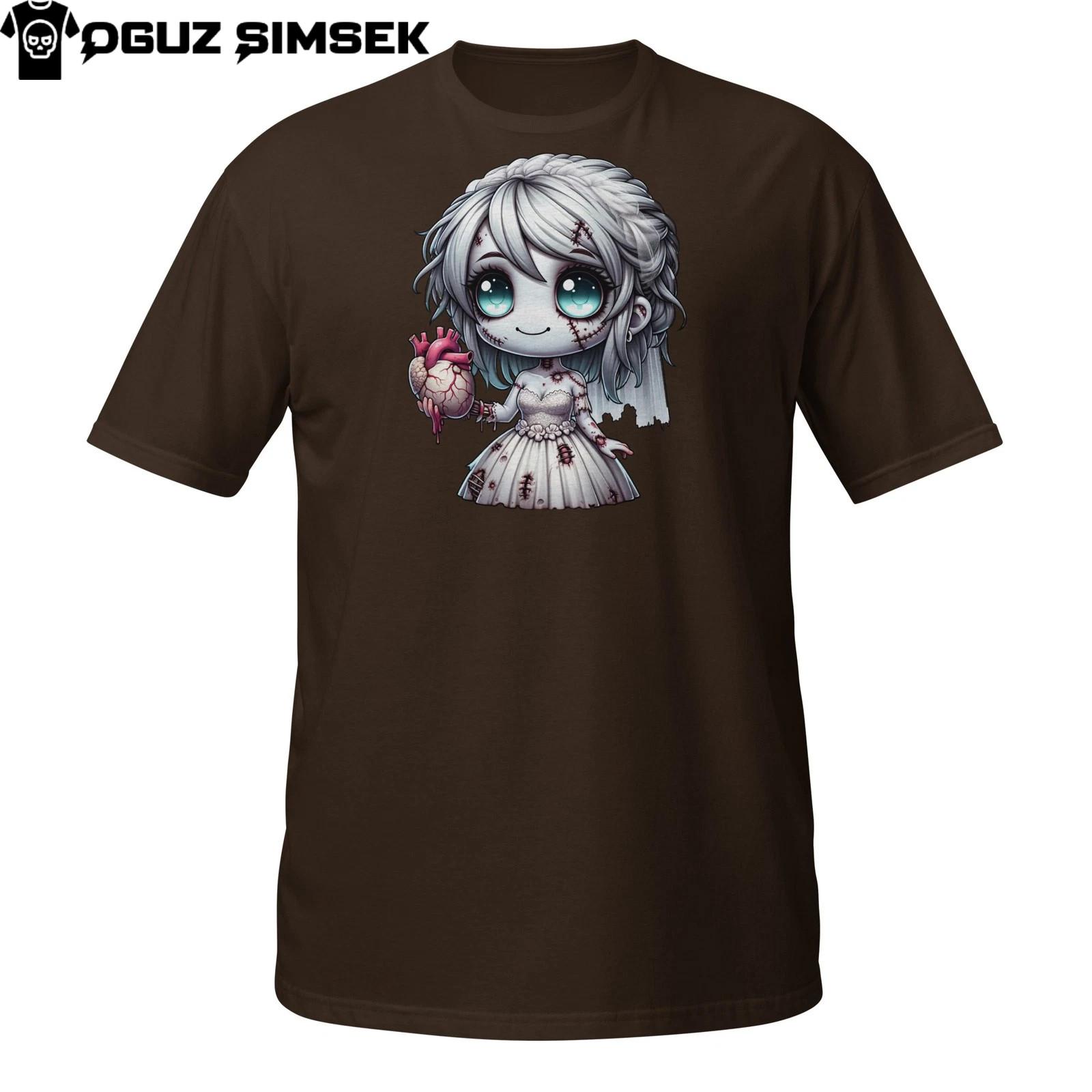 Zombie Bride Shirt – Creepy Cute Girl Holding Heart T-Shirt Mens Womens Tees Top Halloween S