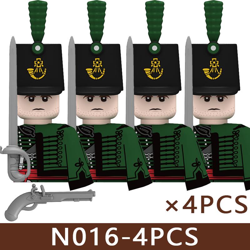 4pcs Medieval Castle Knight Building Blocks MIlitary Napoleon Soldier Figures War Army Legion Accessories Imperial Navy Bricks Toys