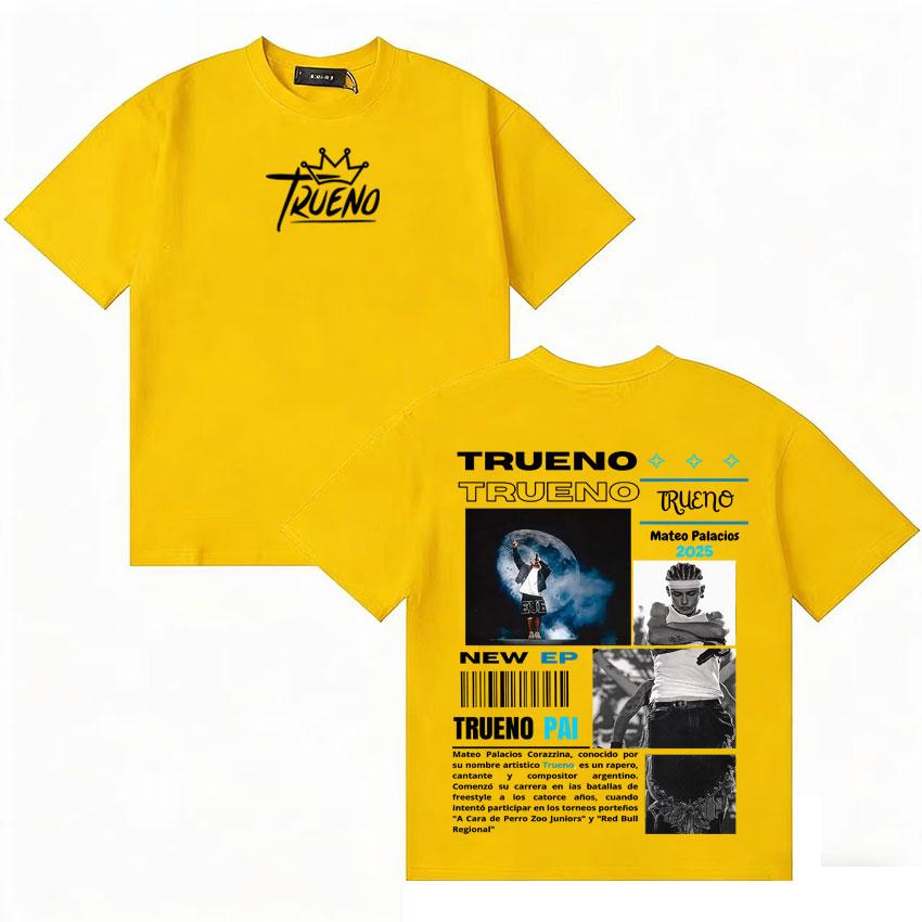 Rapper Trueno New Album Tshirt Unisexs Women Punk Short Sleeve Tee Shirt Aesthetic Fans Music Cotton Oversized Tshirts Streetwear