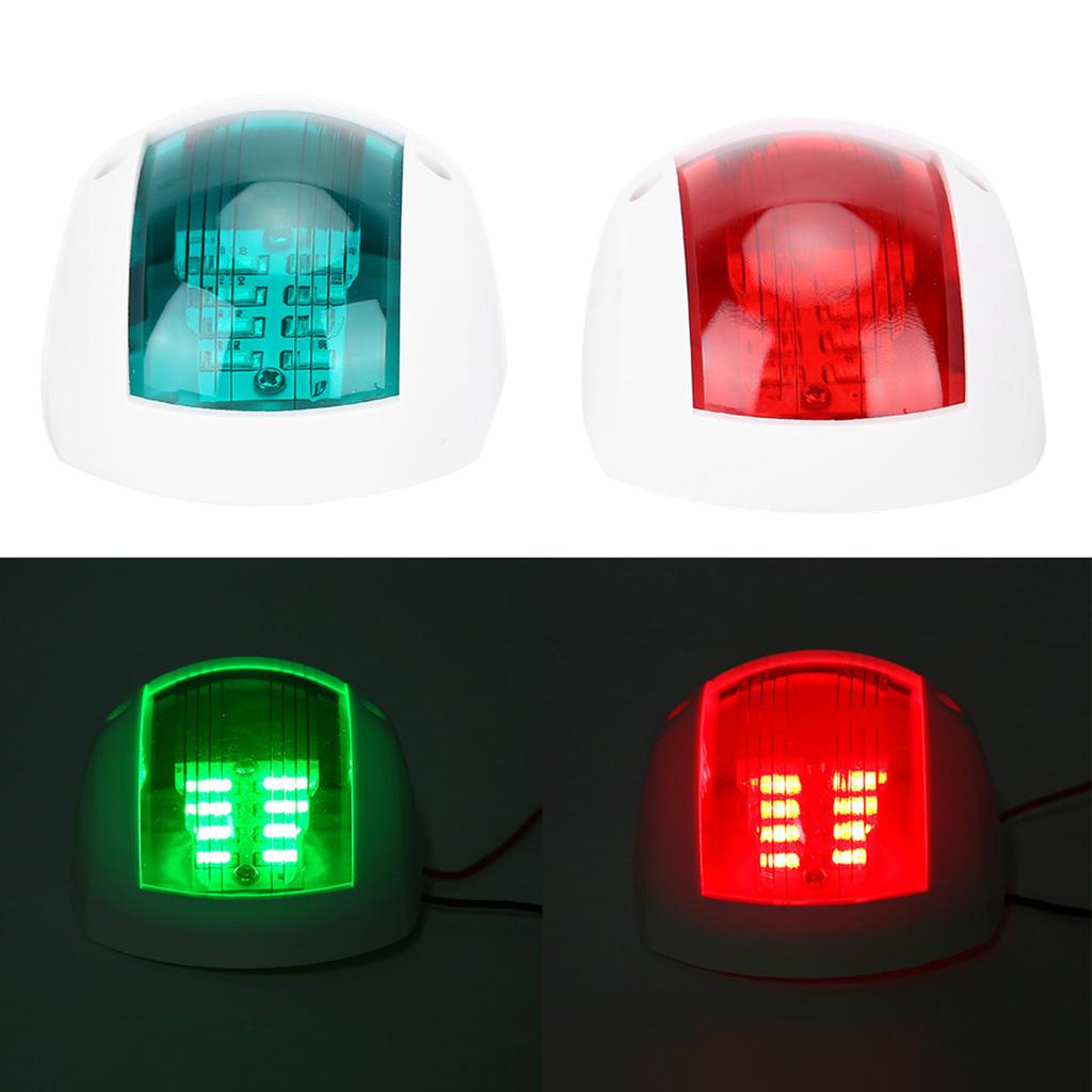 Paar Signallampen 3W LED Navigationswarnleuchte für Marineboot Yacht Rot Grün