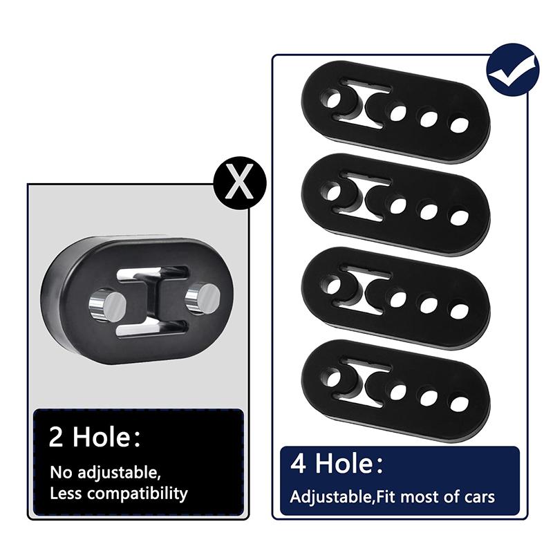 Exhaust Hanger Rubber, Car Muffler Shock Absorber Mount Hanger Bracket,High Density Tailpipe Isolator Damping Hanger (BLACK)