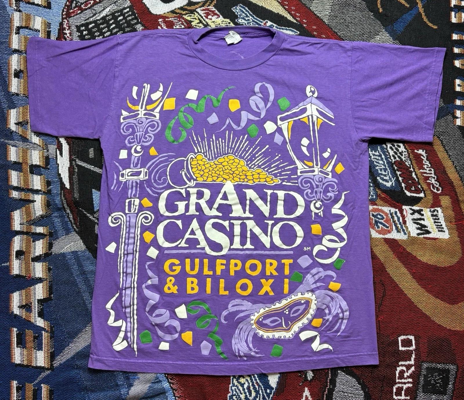 Vintage Grand Casino Shirt AOP Gulfport Biloxi Mississippi Large All Over Print 4XL
