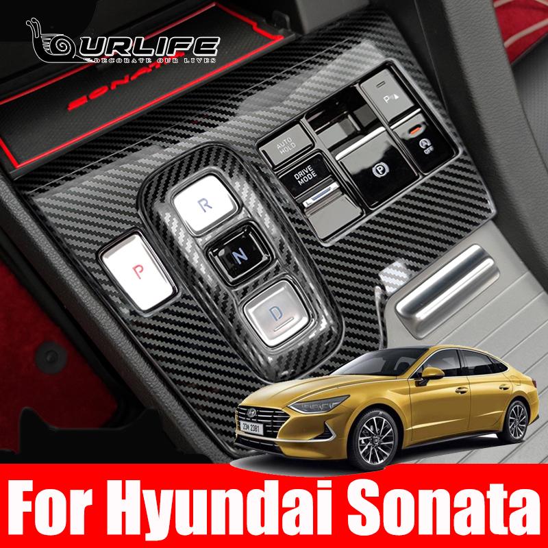 Car Accessories Carbon Fiber Style Door Window Armrest Cover Switch Panel Trim Molding Garnish For Hyundai Sonata D