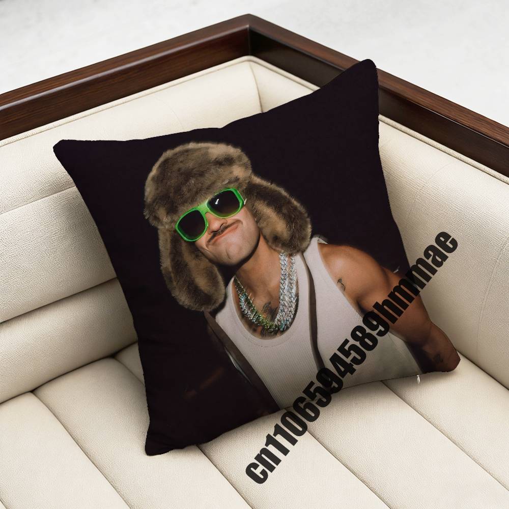For F-Feid El Green Print La Saga Disc 4 Throw Pillow Case Sham 45X45Cm 35X35Cm Square Bedroom Pillowcase Cushion Cover