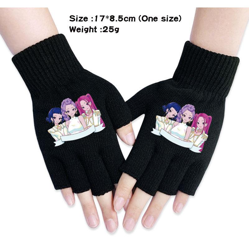 Kinder Jungen Mädchen Kpop Derpy Bedruckte Baumwolle Herbst Winter Warm Gestrickte Touch-Handschuhe