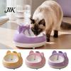 Stable Weighted Base Pet Bowl Automatic Cat Water Dispenser, Auto Refill Feeder, Cute Silent Fountain Ear Design, Bottle Adapter Threaded for