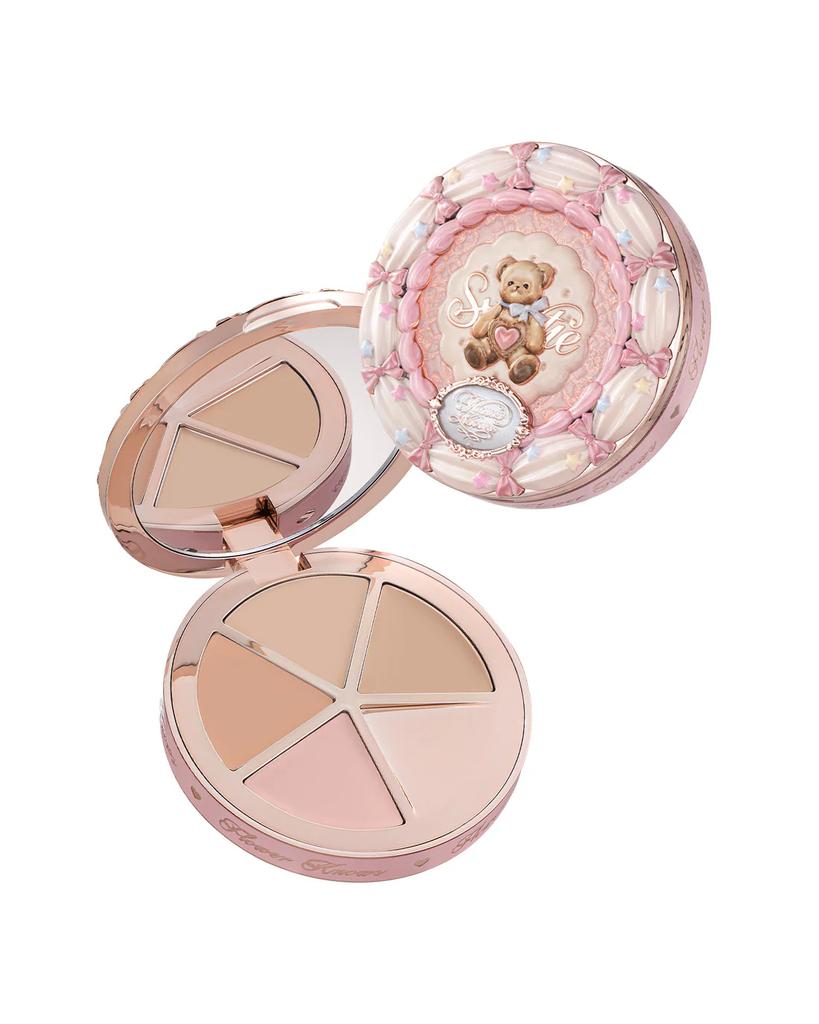 Flower Knows Colección Perla de Concha Polvo Horneado Color Mixto Polvo Miel Polvo Fijador de Maquillaje Mate Transparente Brillo Bronce Natural