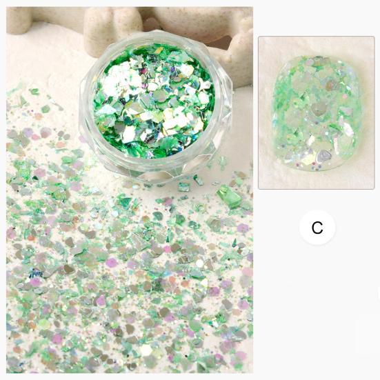 1 Dose Nailart Pailletten Unregelmäßige Form Glänzender Visueller Effekt Ultradünn Mehrere Stile Nailart Glitzer