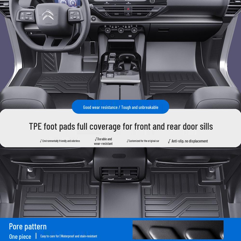 Citroen C4 Picasso, C4L, C5 Full Coverage Waterproof Silk Coil Car Floor Mats & Door Sill Mats
