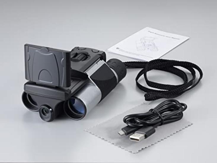 Kiyoraka DX-R01 2.5K Resolution Digital Binoculars with LCD Screen [Recordable DX] No PC Required, Rechargeable Panel, Easy Viewing for Sports