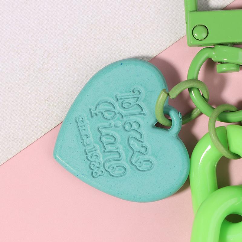 1Pc Alloy Love Shape Pendant Keychain Heart Key Chain With Bell Couple Friend Bag Gift Jewelry Key Holder Accessories