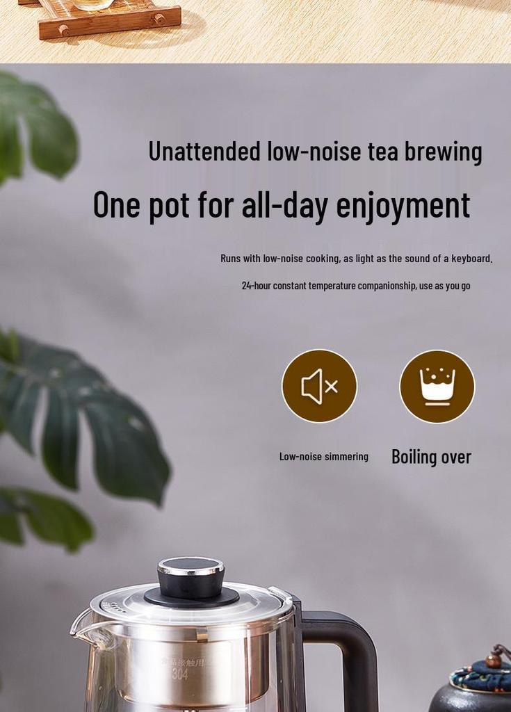 Electric Glass Tea Kettle with Steaming Function - Large Capacity for Black Tea