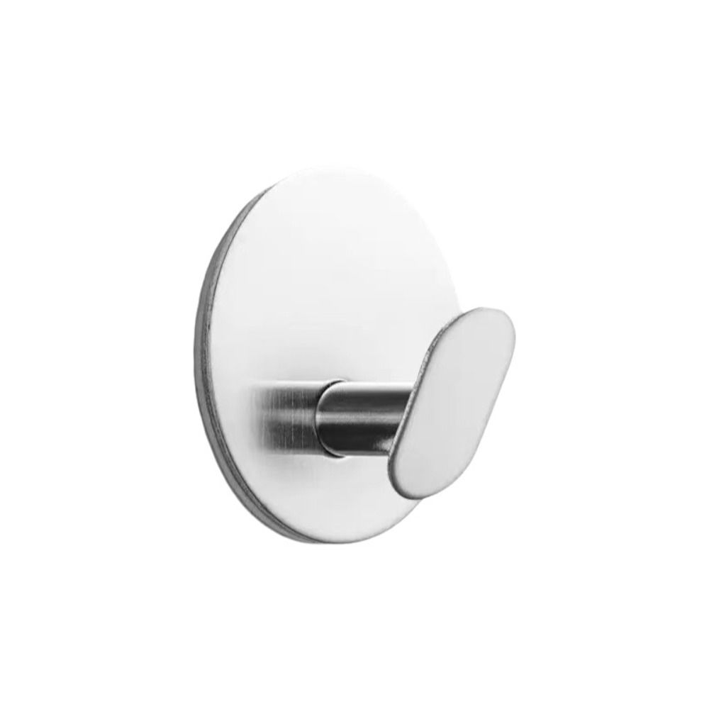 3pcs Stainless Steel Adhesive Hooks Rust Proof Bathroom Clothes Hooks  Organization Accessory