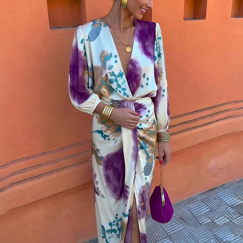 2026 New Spring Wear Women's Fashion Suit: Casual Long Sleeve Shirt Slit Long Skirt Set