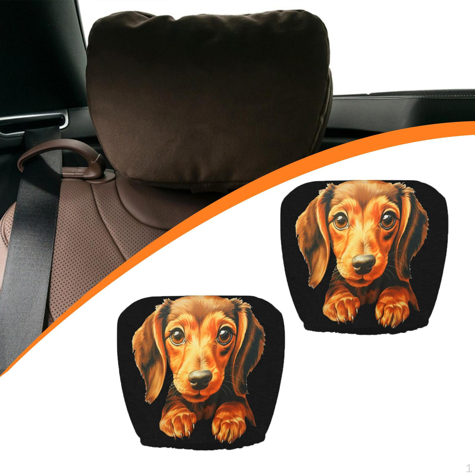 

2x Car Headrest Covers Protector Lightweight Removable Dustproof Interior Accessory for
