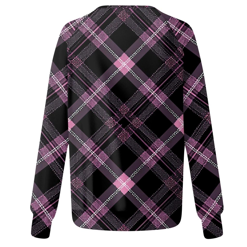 Damen Modisches Rundhals Schulter Langarm Bedrucktes Lässiges Pullover-Oberteil