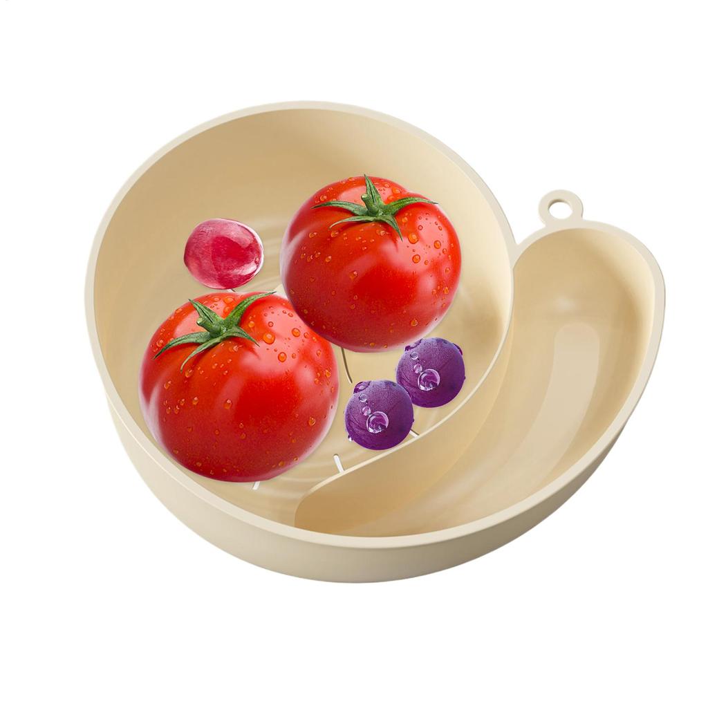 Rotating Snail-shape Fruit Strainer Fruit Washing Bowl Kitchen Utensils For Tomato Strawberry Lettuce Salad Food Mixing Storage